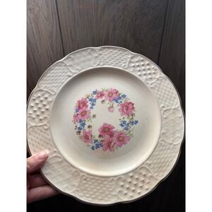 National China Floral Krest Dinner Plate Vintage Sebring Ohio Pink Blue Floral